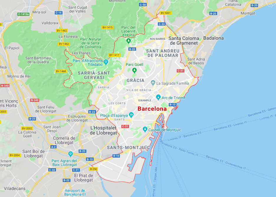 نقشه بارسلونا