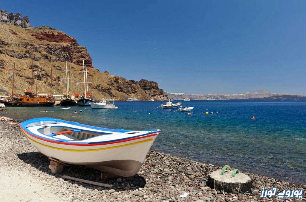 پلاژ ساحلی سانتورینی | یکی از زیباترین جزایر یونان | یوروپ تورز